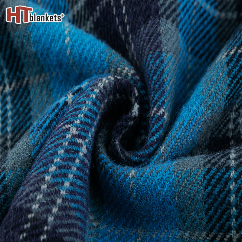 Autumn and Winter New Thickened Blue Plaid Scarf Shawl Sofa Blanket