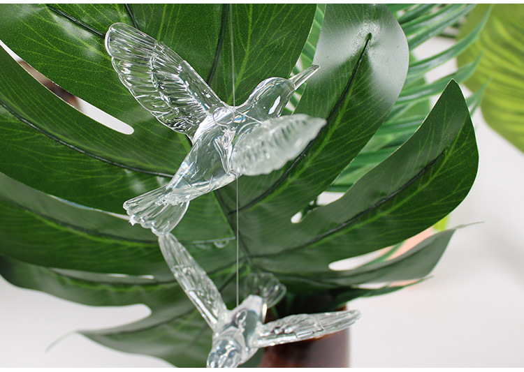 婚庆透明水晶塑料飞鸟亚克力蜂鸟小鸟道具用品婚礼装饰挂饰吊饰鸟