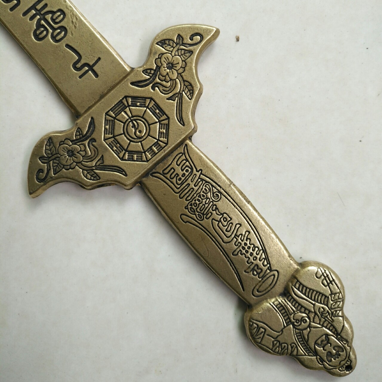 5厘米特大号纯铜铸造张天师八卦七星剑道教法器