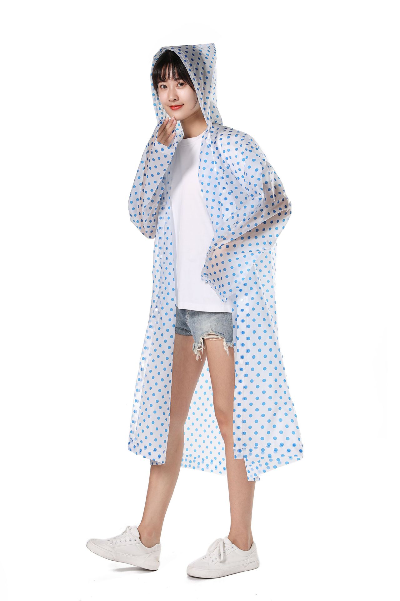 成人开衫雨衣 eva波点雨衣 野营户外登山旅游雨衣厂非一次性