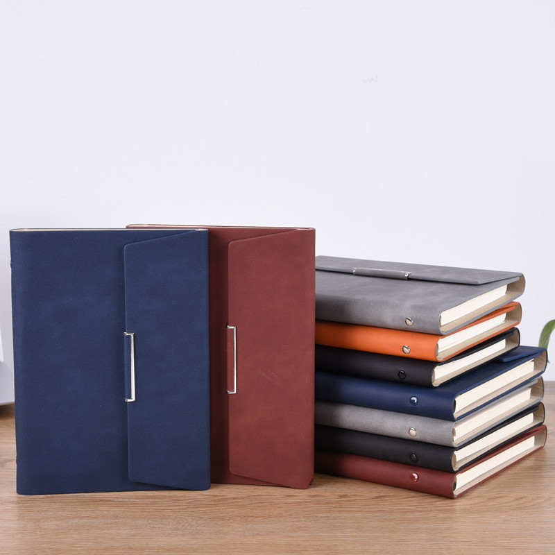 A5 Loose-Leaf Notebook Book Business Notebook Notebook Leather Three-Fold Loose-Leaf Notebook Pack Logo