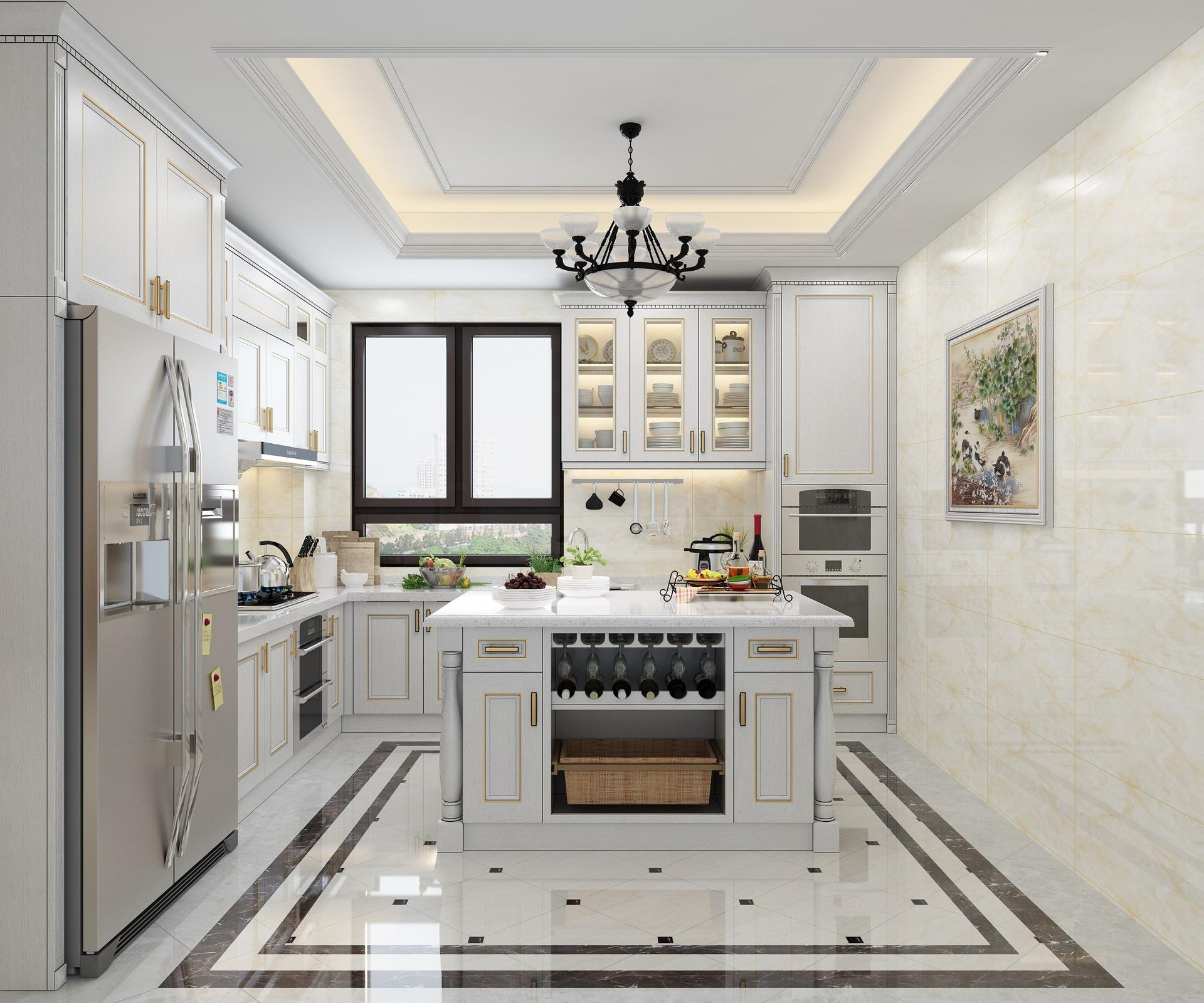 厨房开放式整体厨柜石英石整体厨柜法式北欧整体橱柜厂家批发