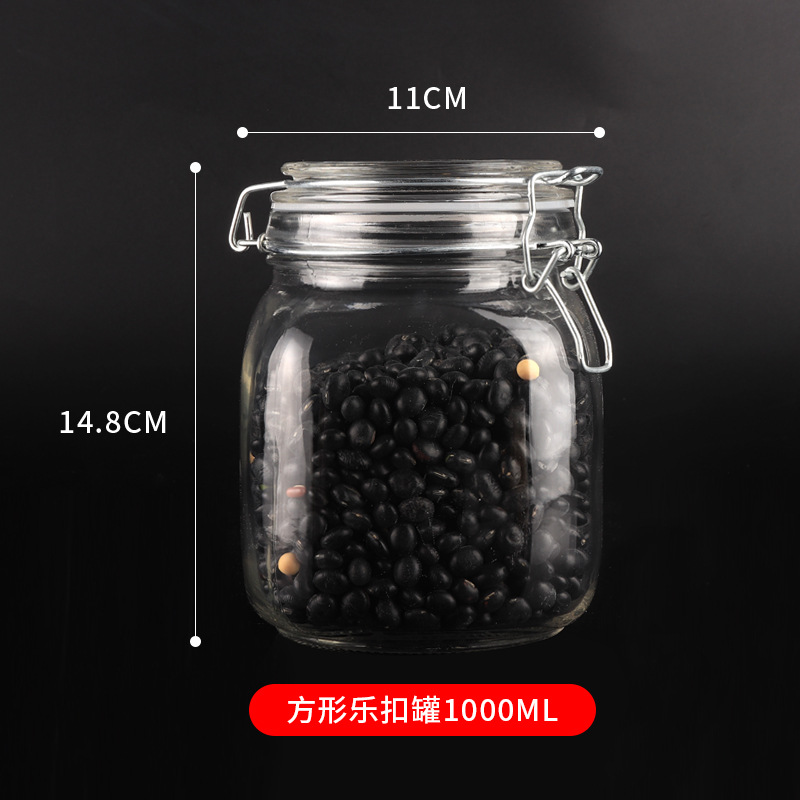 Cereals Food Storage Jar Storage Kitchen Transparent Glass Coffee Sealed Jar Soy Sauce Pickles Fresh-Keeping Bubble