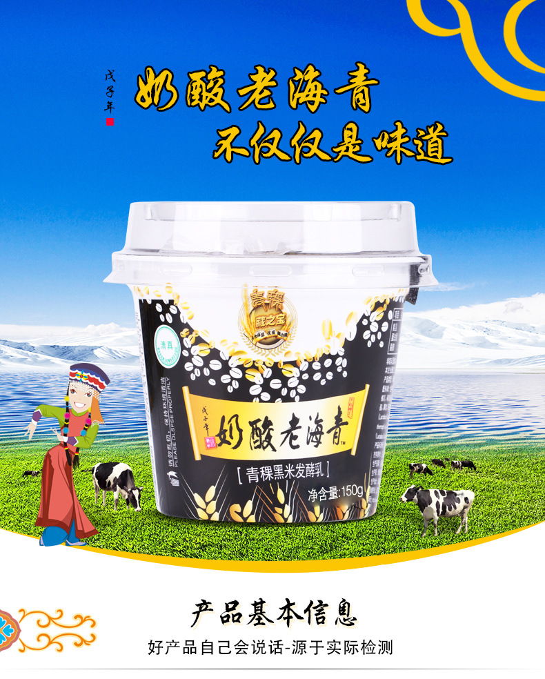 小西牛 青海老酸奶青稞黑米藏之宝高原特产谷物低温老酸奶150gx12