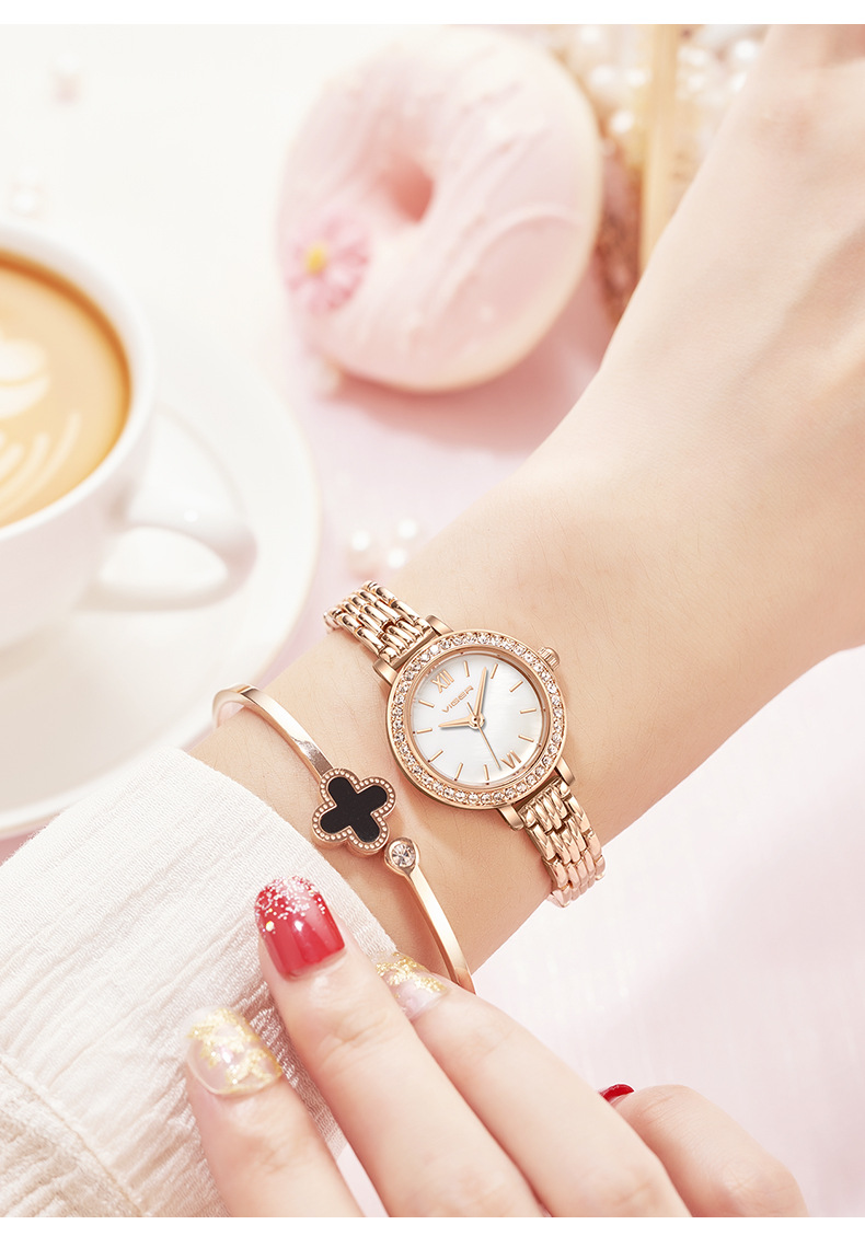 viger瓦格新款韩版时尚简约石英手表女士防水手链表简约学生腕表