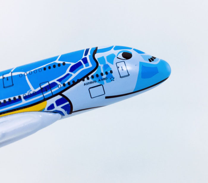 1:500实心合金14cm飞机模型a380全日空ana蓝海龟kala彩绘飞模航模