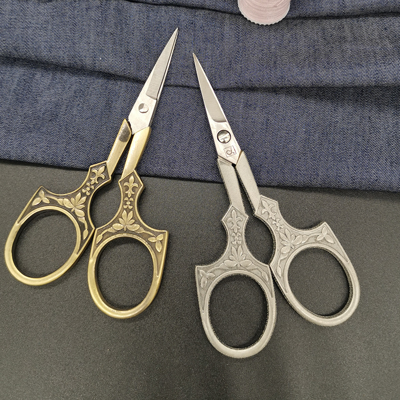 Factory Direct Supply Yinuo Logo Palace Scissors Craft Vintage Scissors Handicraft Scissors Tea Scissors