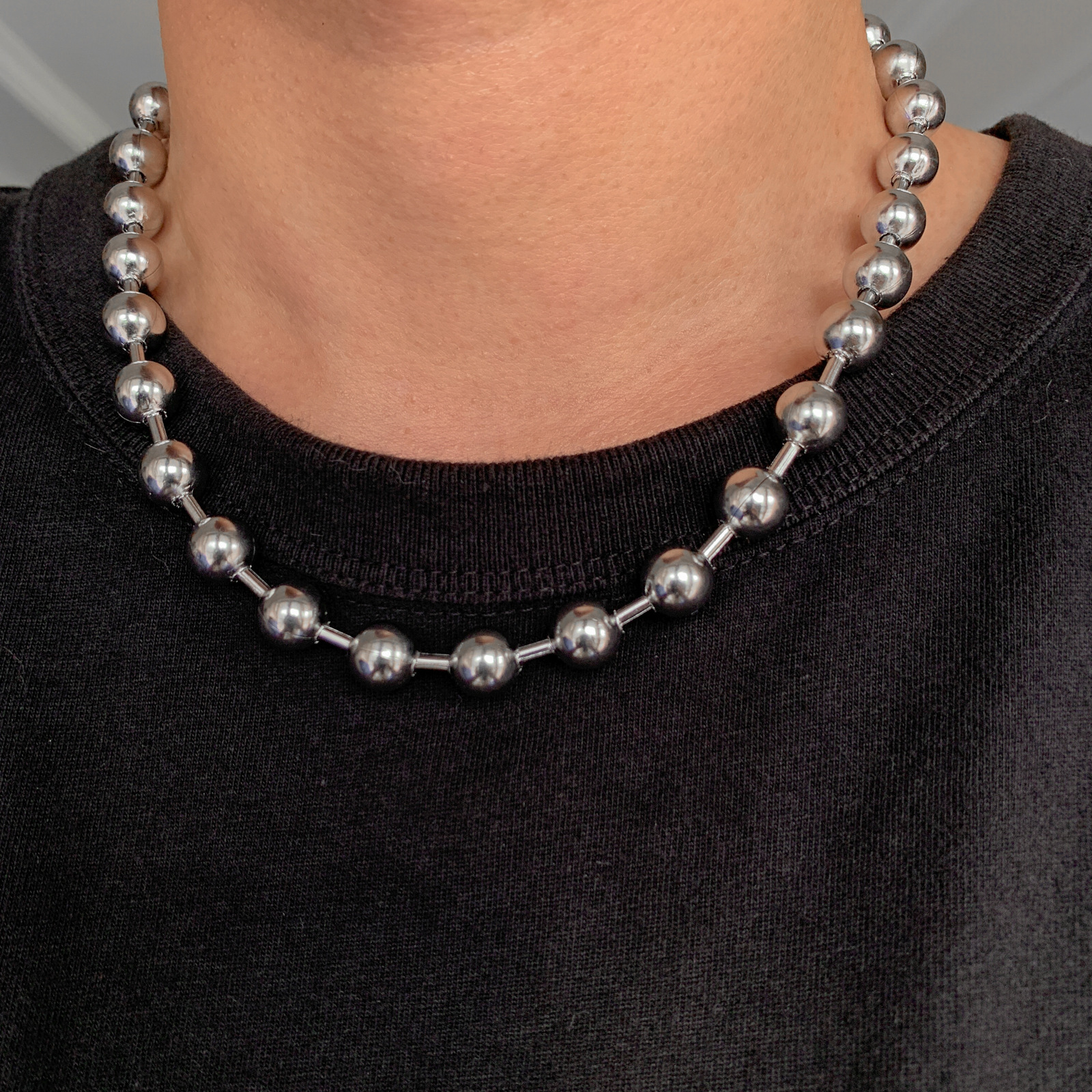 圆珠项链男黄金