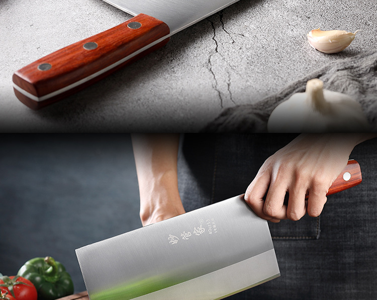 阳江妙管家木柄厨房刀具切菜刀 家用刀不锈钢菜刀 斩切片刀厨师刀
