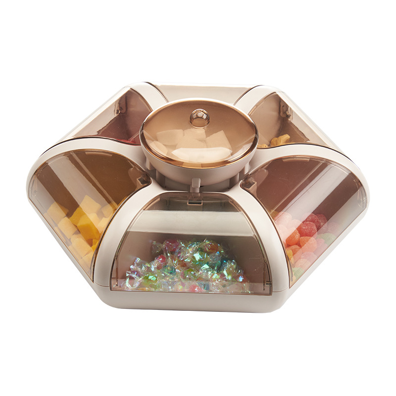 Creative Lotus-Shaped Fruit Box Living Room Fruit Plate Transparent Press Type Snack Storage Box Dried Fruit Tray Candy Box Manufacturer