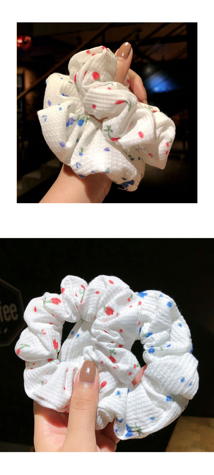 韩版网红bm大肠发圈jennie少女风大肠圈发绳发带淑女碎花布艺头绳