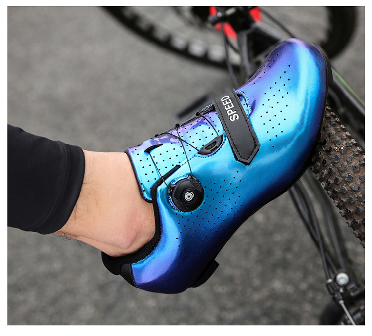 自行车骑行鞋公路带锁自行车鞋子皮面山地骑车运动鞋户外比赛