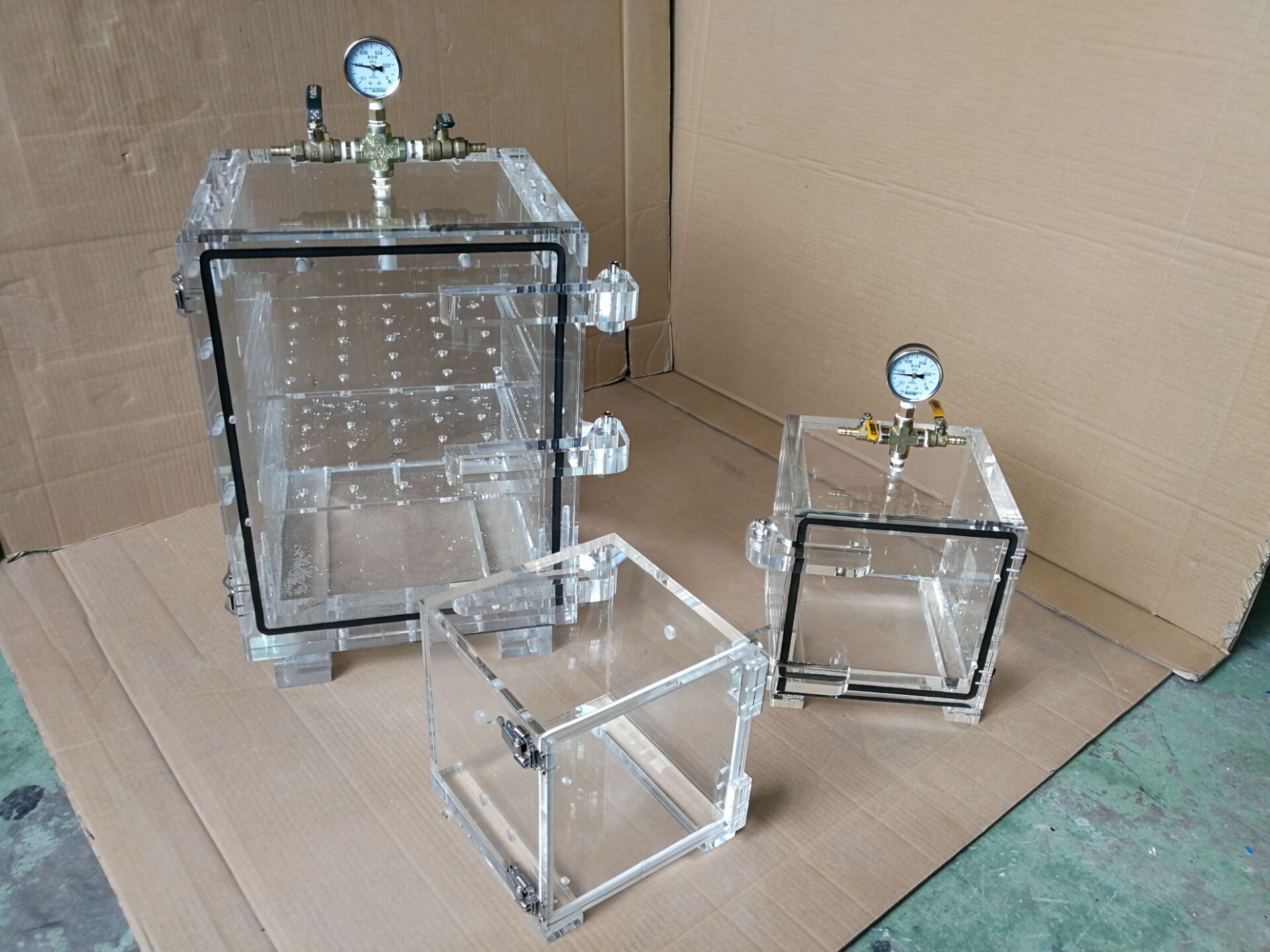 长期供应透明真空玻璃压力箱无菌密封实验箱电子脱泡学校科技测试