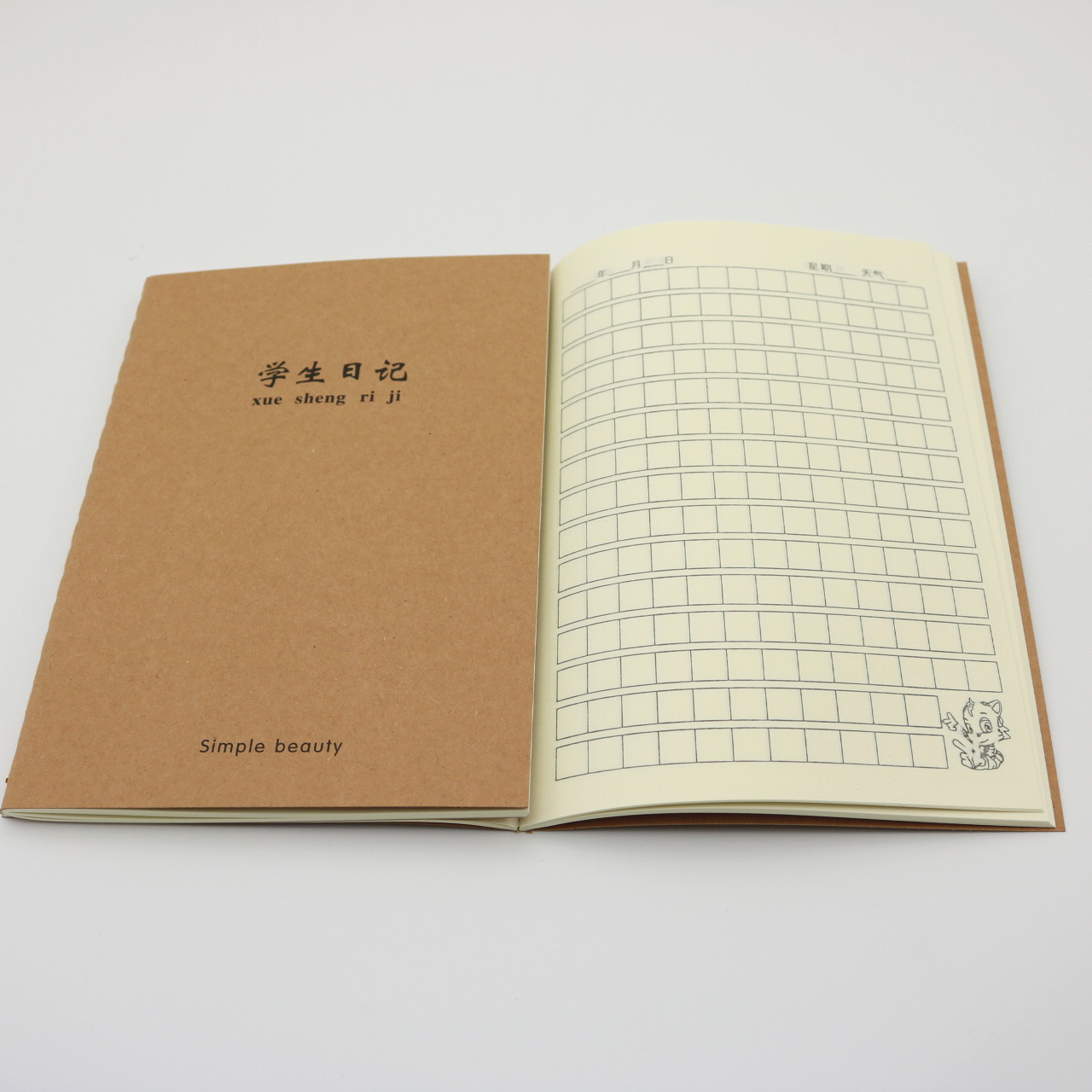 批发32k牛皮车线英语笔记横线本a5卡通缝线学生日记作业本