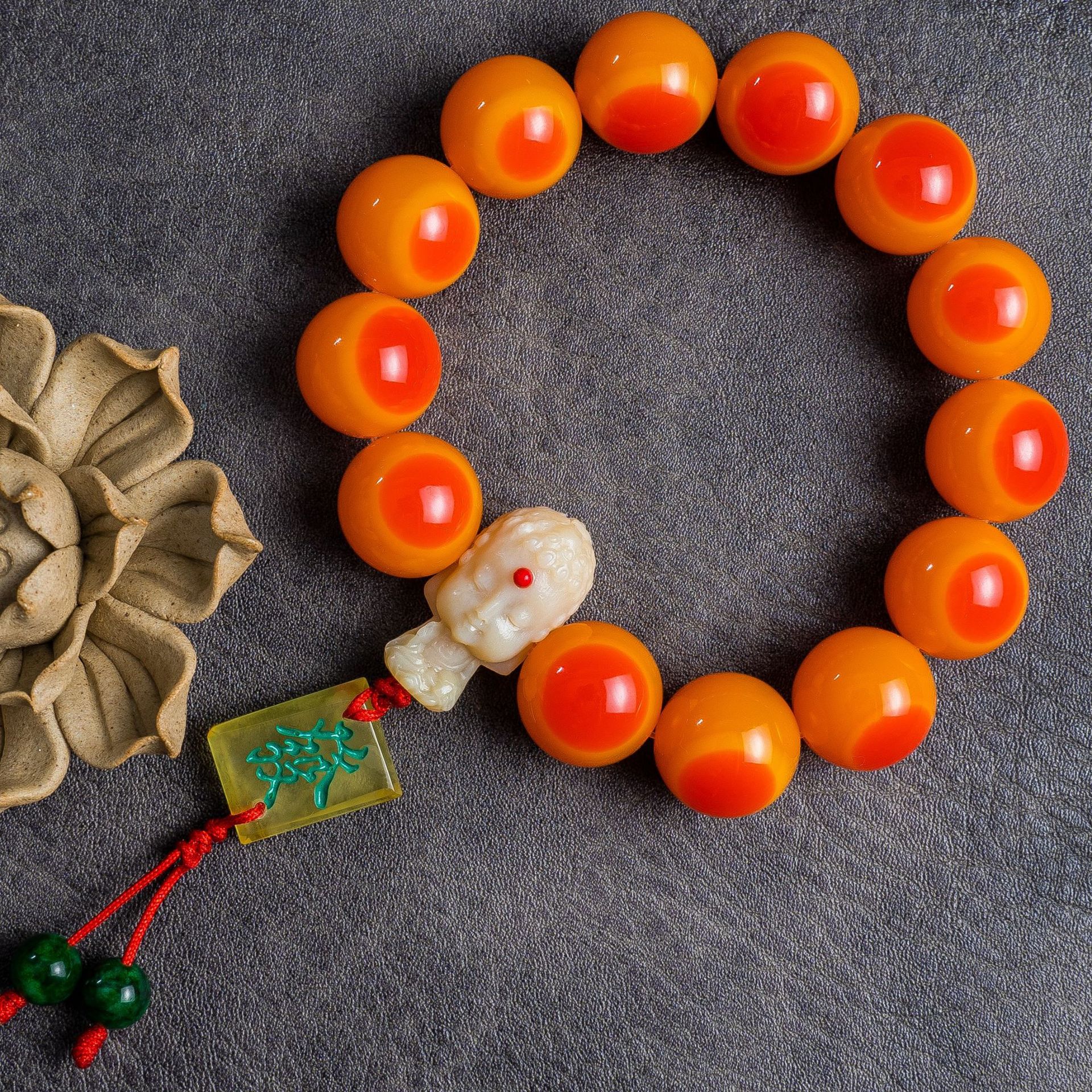 新款仿鹤顶红手串男女款手链一点红鸟珠手串文玩鸟珠手串现货批发