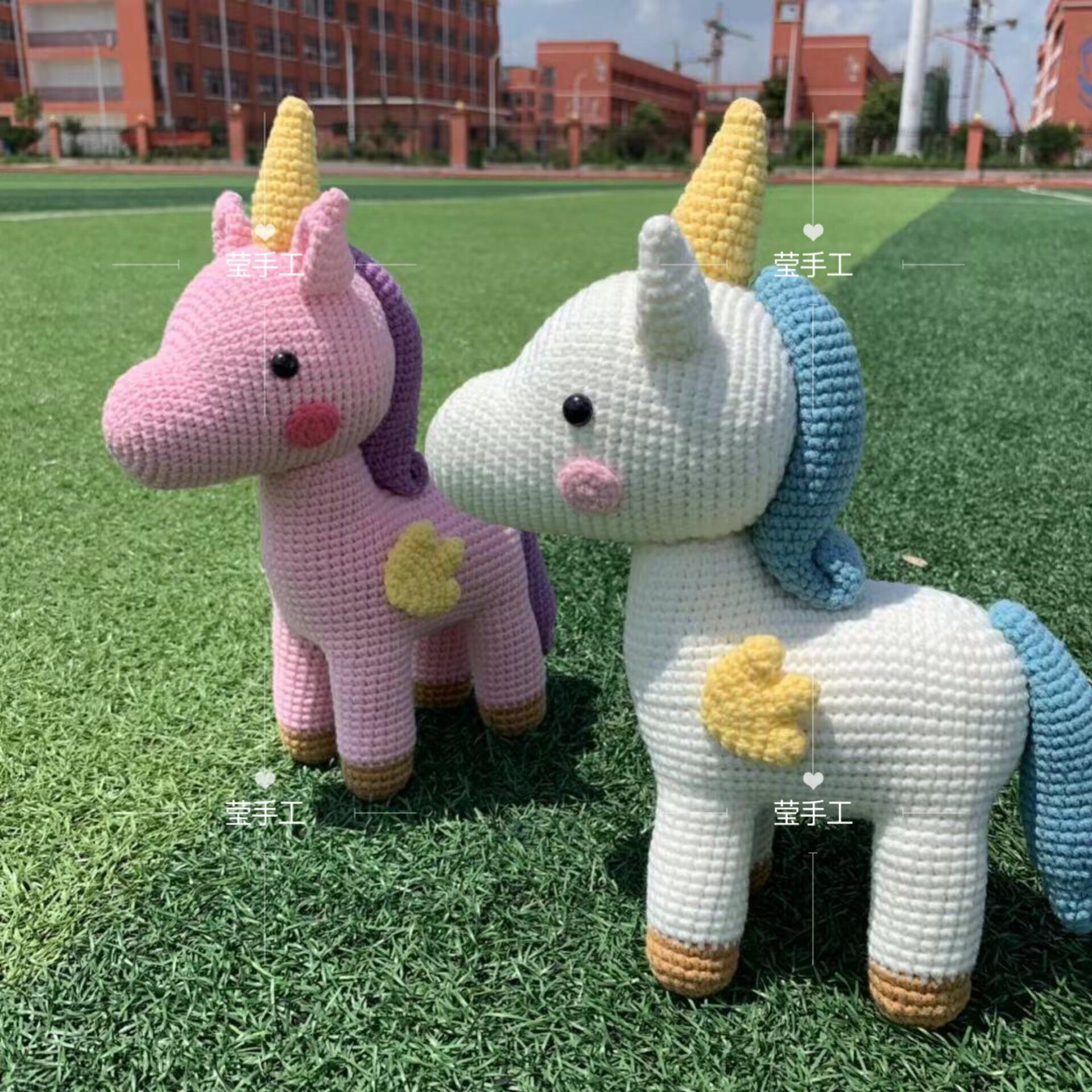 【不是成品】小马独角兽钩针玩偶材料包 手工编织毛线材料包