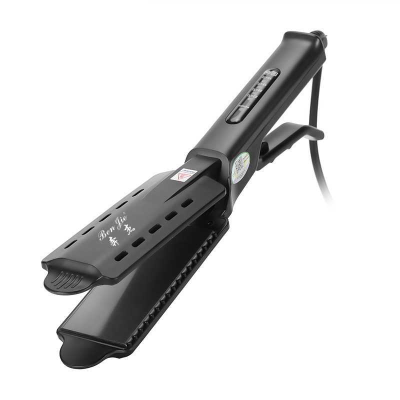奔杰烫发直夹板蒸汽孔直发器玉米蓬松电夹板超薄多功能调温烫发器采购