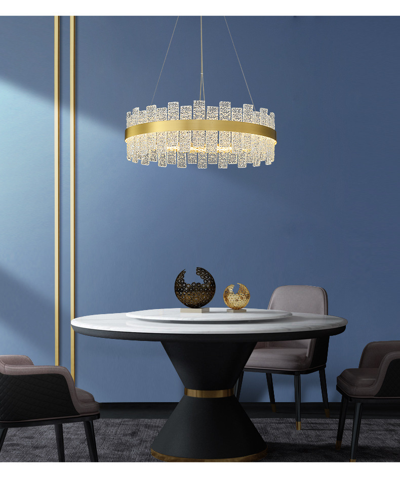 轻奢吊灯后现代简约客厅灯新款创意卧室吧台个性艺术水晶餐厅灯具