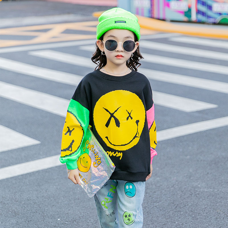 童装女童卫衣2020秋装新款女大童卡通印花卫衣儿童洋气连帽上衣潮