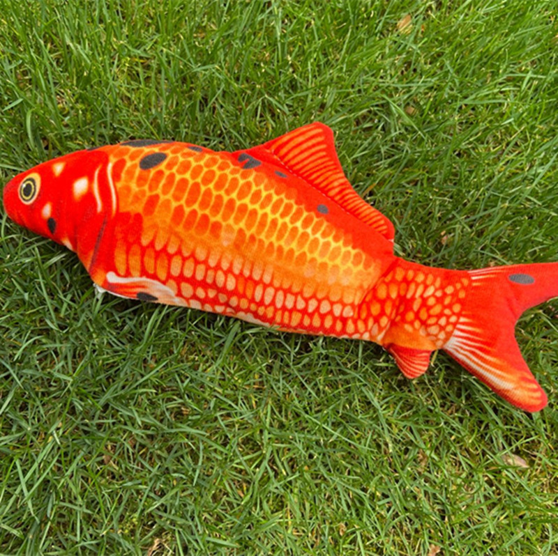 New Online Red Fish Stuffed Electric Toy TikTok Same Style Jumping Fish Simulation Toy Electric Swing Fish