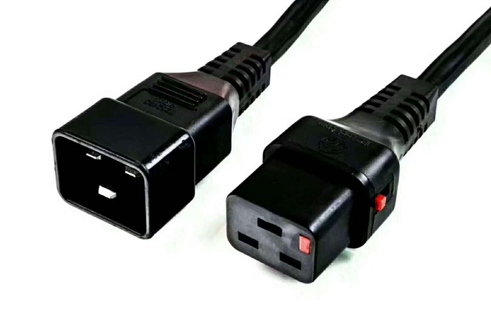 大工业插头c19-c20电源线 品字型插头接头线  2.5平方电源线