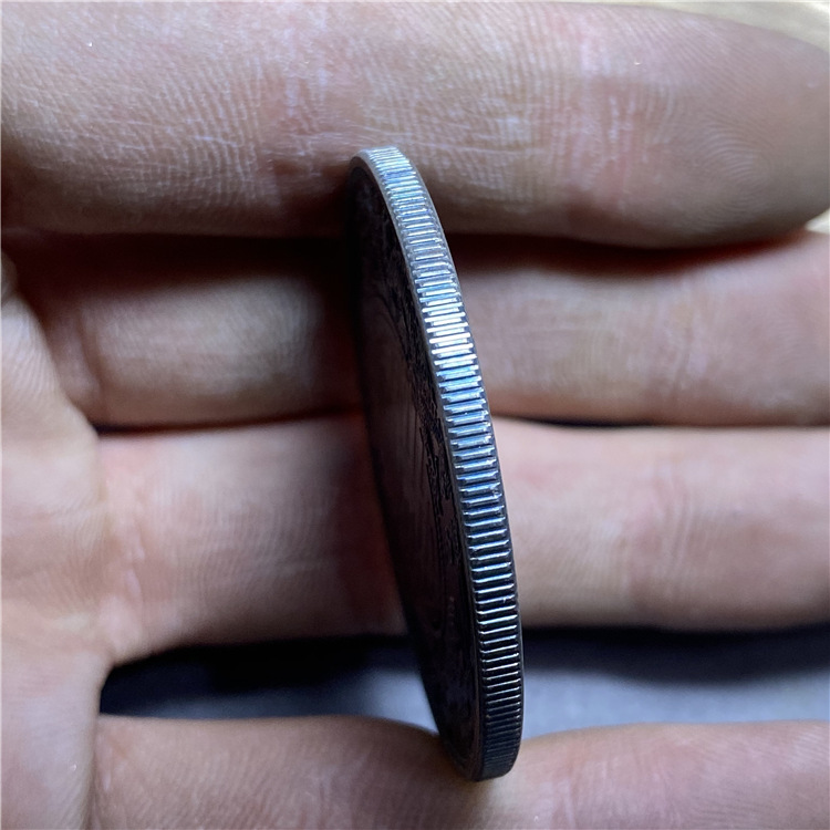 纯银精刻仿古五彩包浆 广东省造双龙一两寿字币银元银币纯银收藏