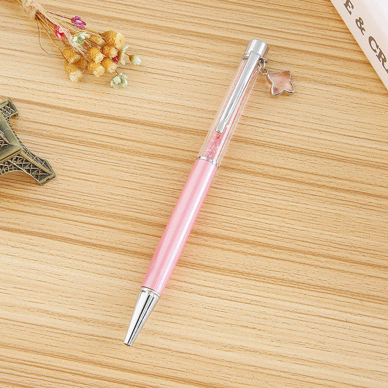 2023 Four-Leaf Clover Crystal Pen Metal Ball Point Pen Advertising Marker Diamond Pen Logo Printing New