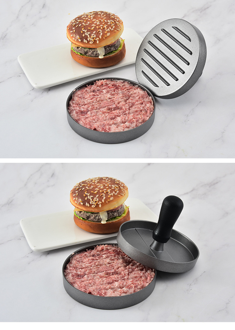 跨境铝制汉堡压肉器模具厨房小工具压肉饼汉堡肉坯制作器不粘涂层