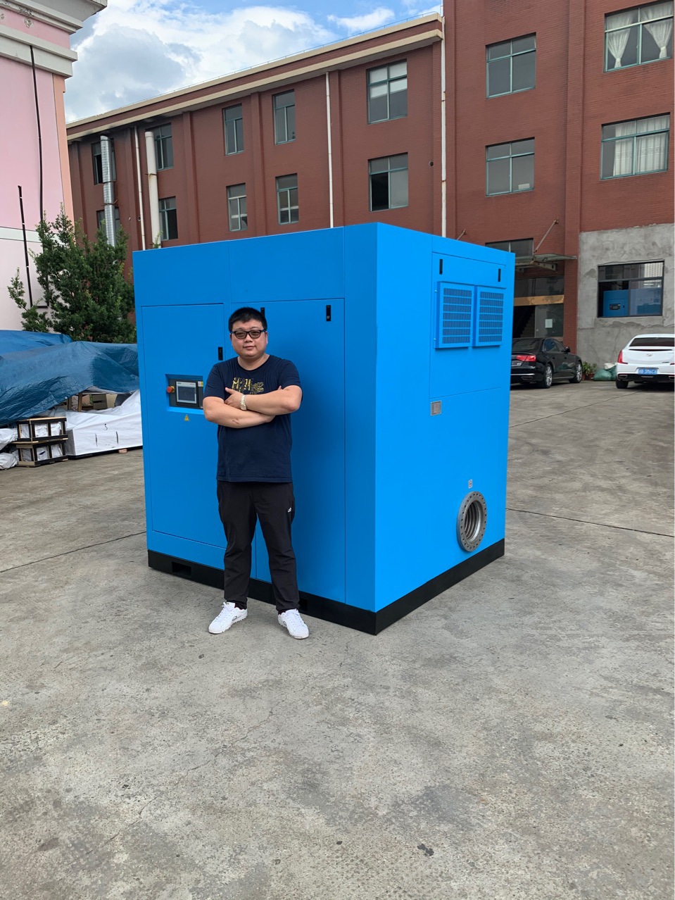 爆气专用无油螺杆鼓风机污水处理水泥厂用无油变频螺杆鼓风机