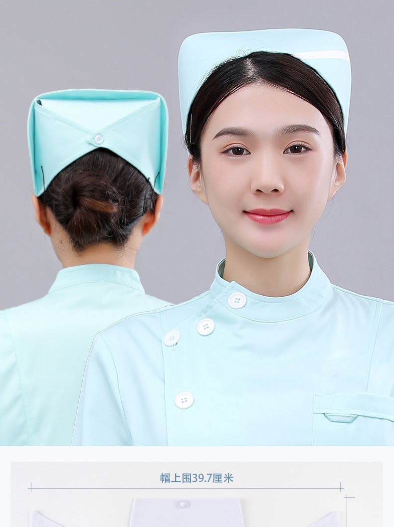 护士帽女白色蓝色粉色燕帽横杠斜杠加厚款护士帽子头花燕尾定制
