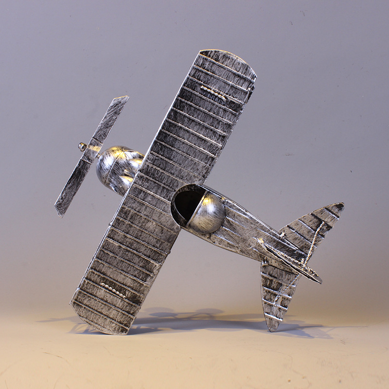 家居铁艺大号飞机模型 个性摆件飞机工艺品 复古做旧机模型玩具