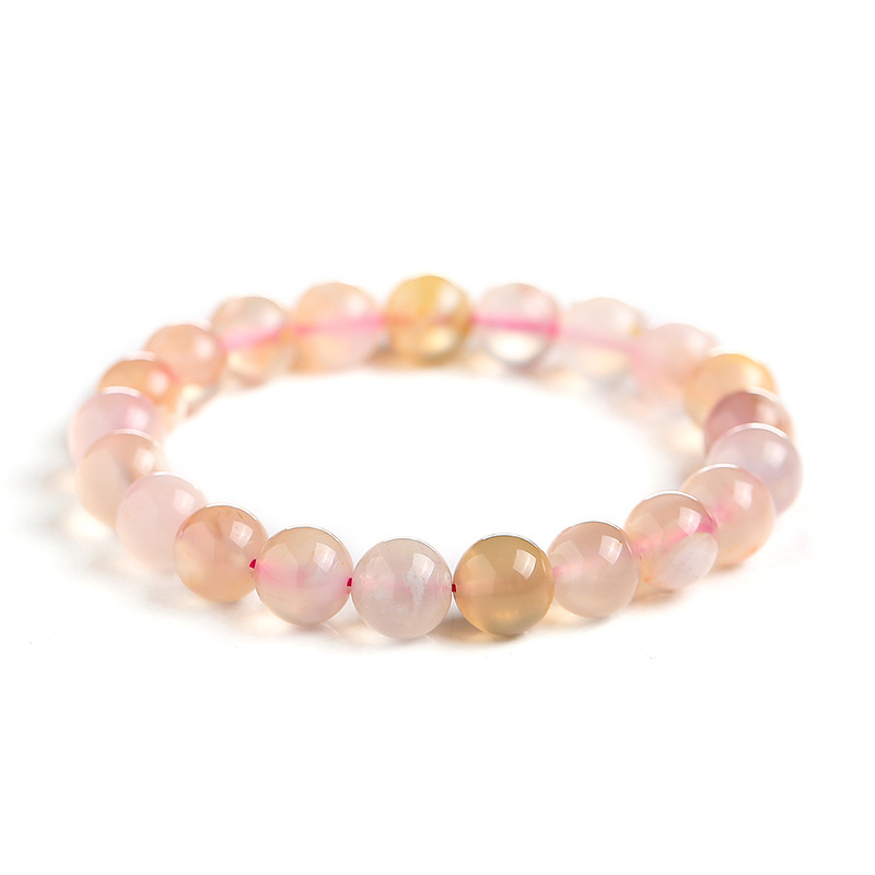 cherry blossom agate bracelet simple single circle women‘s fashion bracelet 8-9mm agate bracelet in stock
