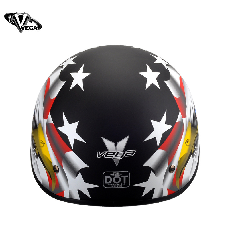 美国vega复古半盔机车摩托车头盔男电动车半覆式女夏季轻便太子盔