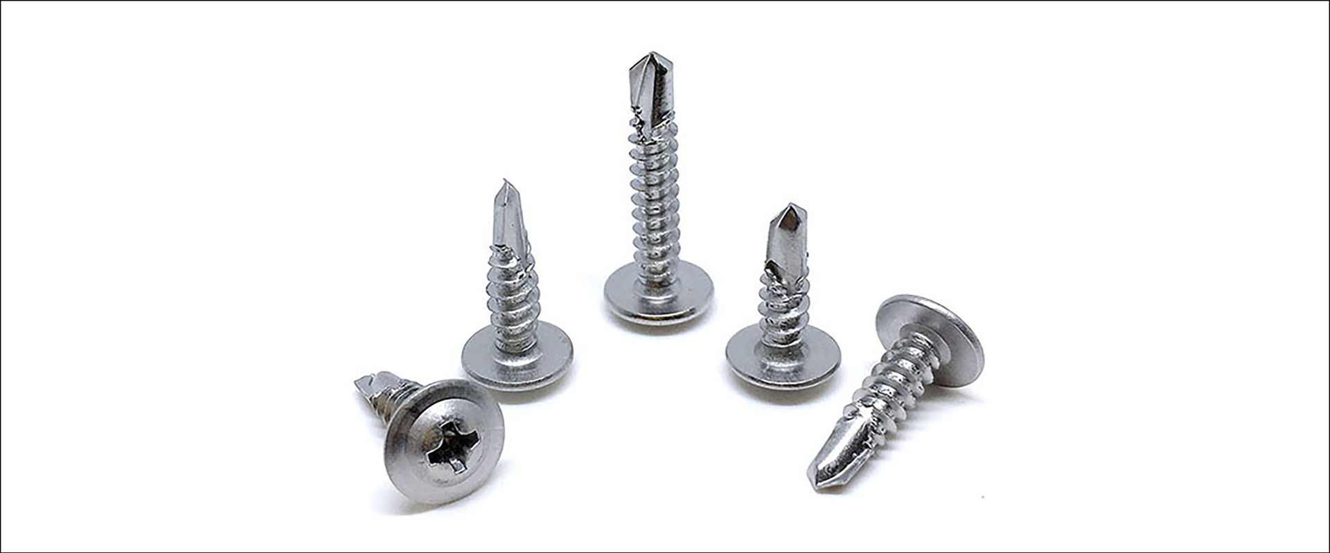 210pcs 410不锈钢十字圆头华司钻尾带介自攻自钻燕尾螺丝套装盒装