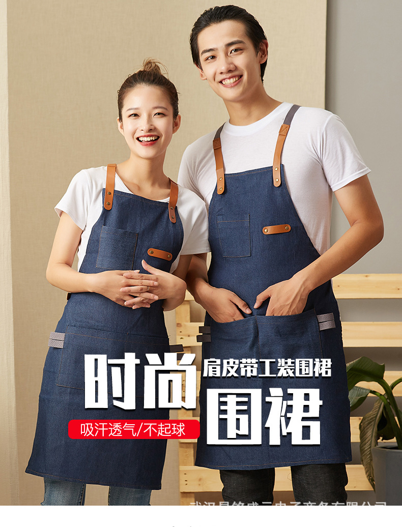 儿童帆布围裙定制定做时尚纯棉防油工作服女绘画烘焙理发厨房家用