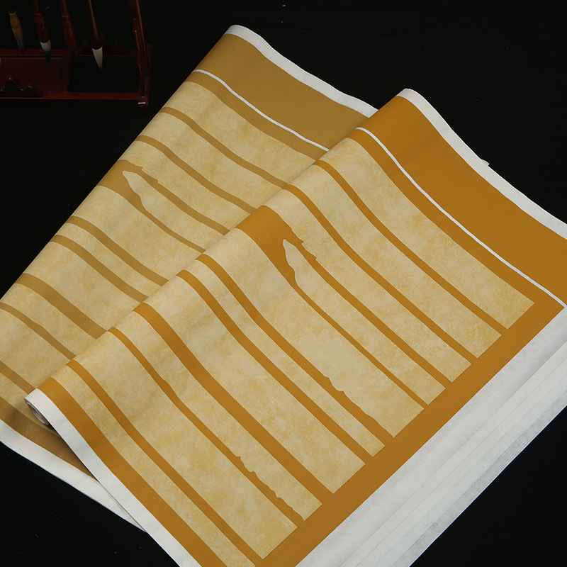 小六尺蜡染笺仿竹简汉简竖版半生半熟小楷复古风宣纸国展比参赛