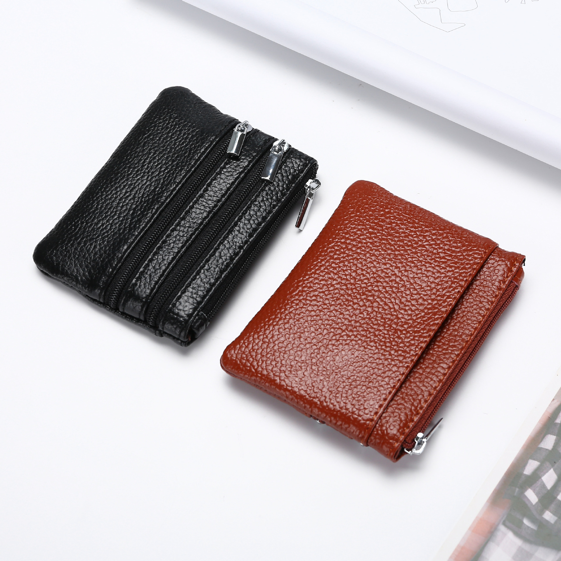 European American Style Multi-Functional Women's Genuine Leather Coin Purse Business Card Holder Short Wallet Key Case Small Wallet for Women