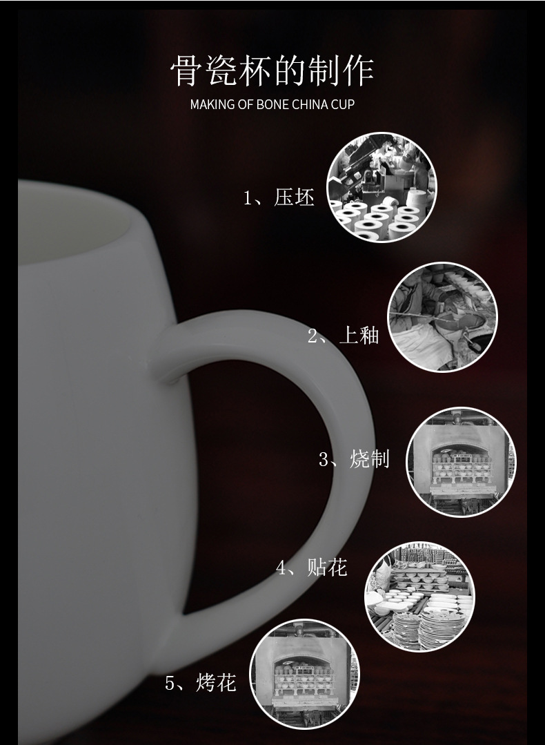 陶瓷杯创意骨瓷马克杯 陶瓷咖啡杯早餐杯 情侣水杯礼品杯定制logo