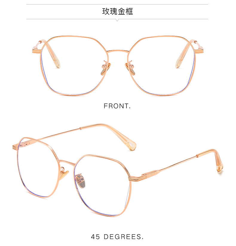 新款防蓝光眼镜 金属不规则个性平光眼镜框可配近视厂家直销p2350