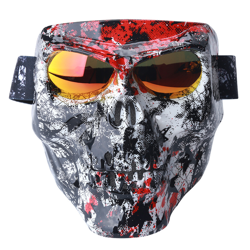 摩托车头盔骑行越野装备户外机车圣诞 万圣节 魔鬼面具面罩风镜
