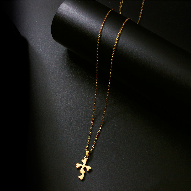 Cross-Border New Accessories Laser Cutting Stainless Steel Pendant Women's Simple Jewelry Korean-Style Glossy Titanium Steel Windmill Necklace