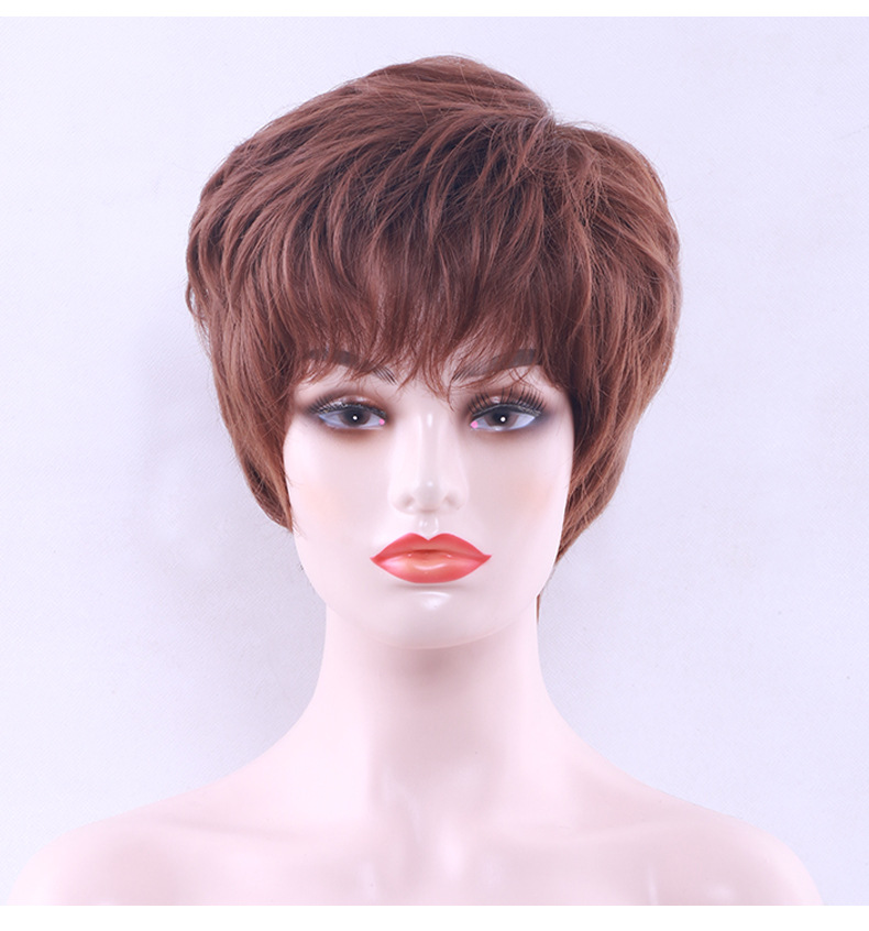 假发女短发自然逼真化纤丝整顶头套跨境电商款式货源厂家现货批发