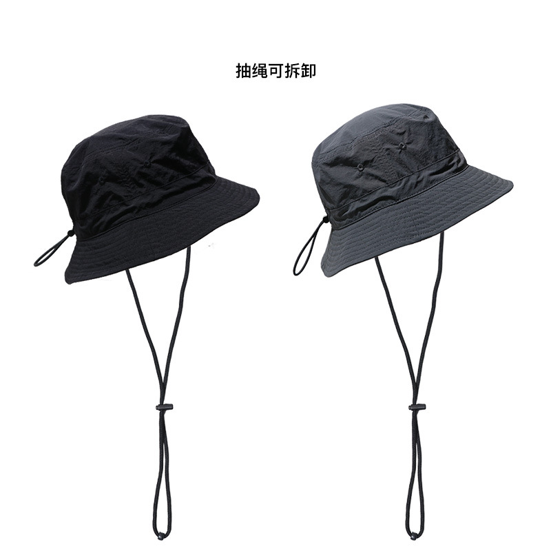 japanese basin hat street quick-drying drawstring adjustable fisherman hat summer windproof men‘s and women‘s foldable factory direct sales