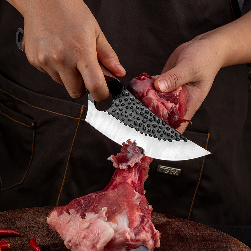 Small Machete Sever Knife Chef Knife Kitchen Knife Sliced Fish Killing Stainless Steel Boning Knife Forged Hammer Pattern