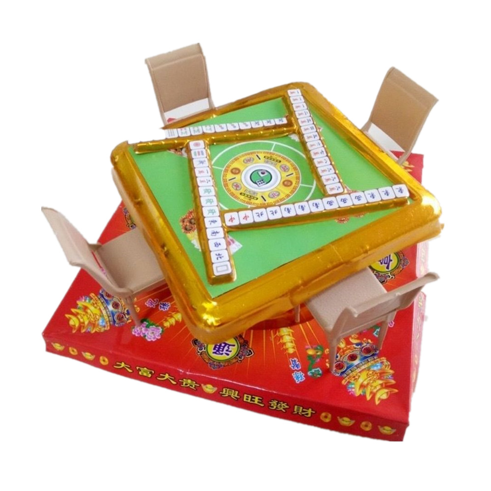 祭祀用品立体麻将桌仿真纸扎塑料烧纸冥币纸钱清明上坟用品批发