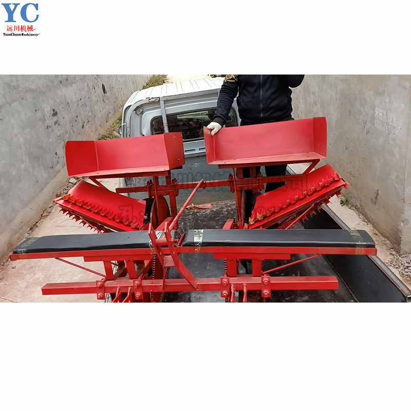 拖拉机后置大葱移栽机 座驾式2行栽葱机 摆盘插葱设备农用种葱机