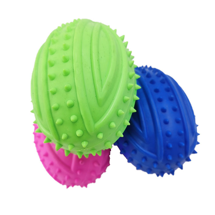 Pet Toy Ball New Rugby TPR Dog Voice Rubber Ball Dog Training Interactive Toy Factory Direct Sales