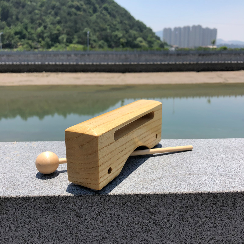 专业奥尔夫打击乐器 小号木枕 椿木原木方梆子 幼儿园敲击乐玩具