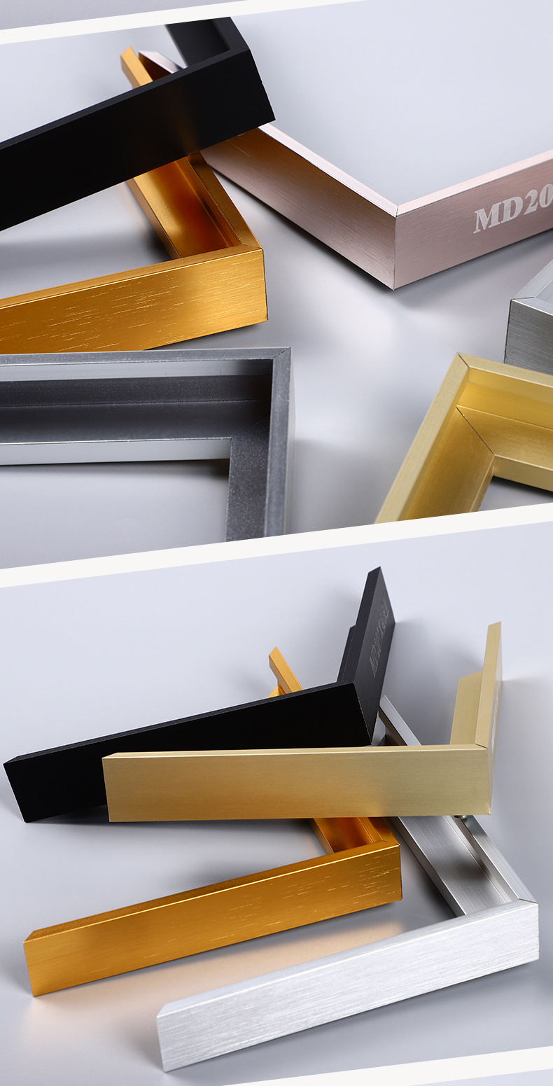 画框框条金属定制现代简约复古窄边拉丝铝合金框条线条 厂家直销