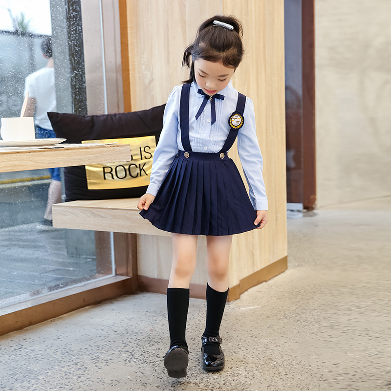 厂家儿童装校服中小学生班服演出服背带裙套装幼儿园园服